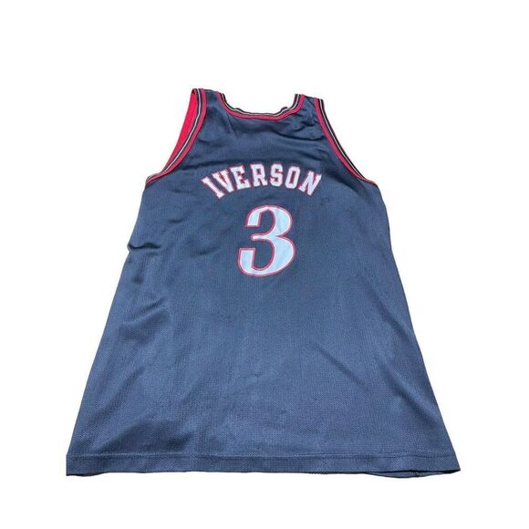Philadelphia Sixers 76ers Allen Iverson Champion Basketball Jersey - Picture 3 of 3